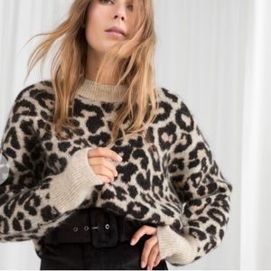 & OTHER STORIES Leopard print crew neck Sweater